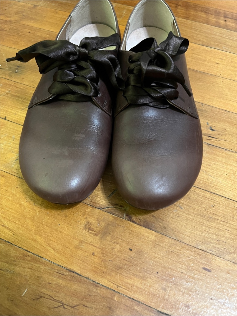 Birkenstock Brown Leather Women's Moccasin Derby with Satin Ribbon Laces - Picture 5 of 6